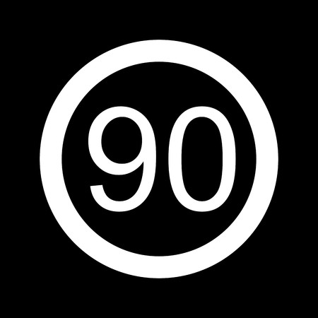 Vector Speed limit 90 Iconのイラスト素材