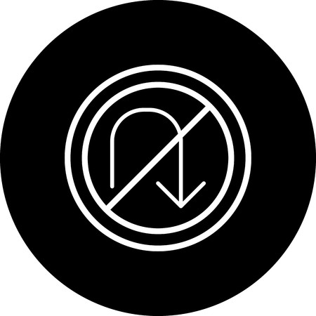 Vector No U-turn Iconのイラスト素材