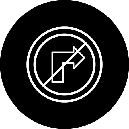 Vector No right turn Iconのイラスト素材