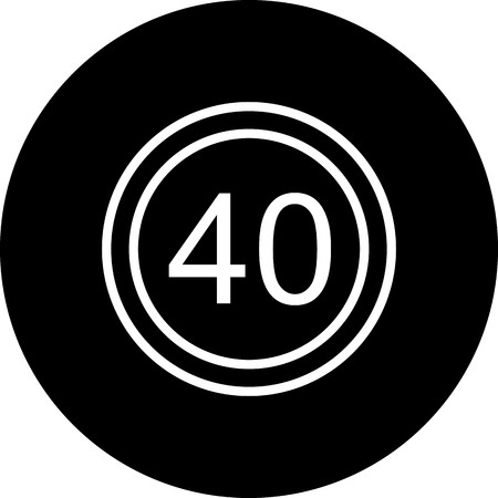 Vector Speed limit 40 Iconのイラスト素材