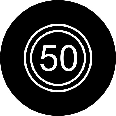 Vector Speed limit 50 Iconのイラスト素材