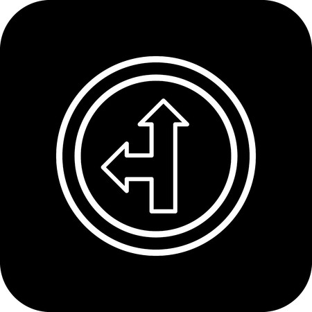 Vector Go straight or left Iconのイラスト素材