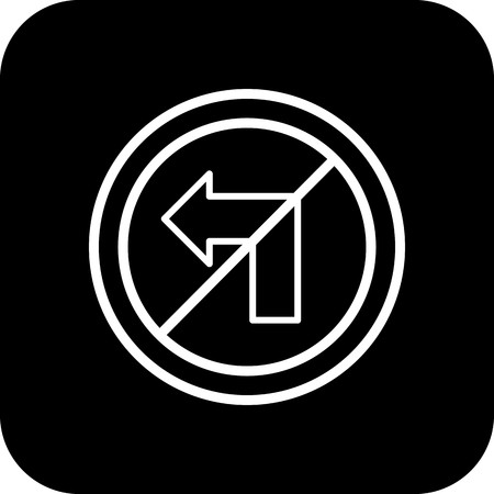 Vector No left turn Iconのイラスト素材