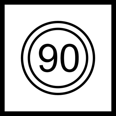 Vector Speed limit 90 Iconのイラスト素材