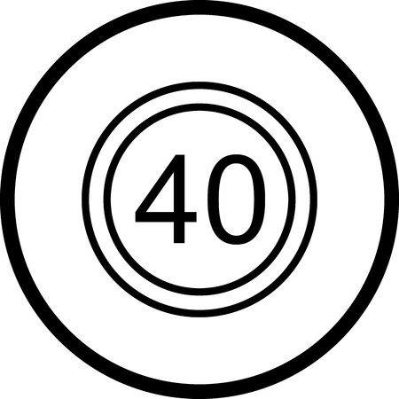 Vector Speed limit 40 Iconのイラスト素材