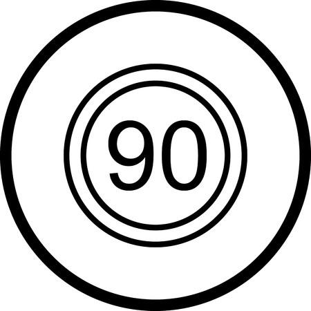 Vector Speed limit 90 Iconのイラスト素材