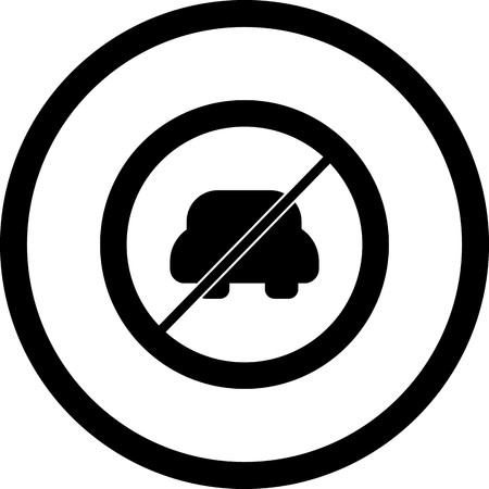 Vector No entry for motor vehicle Iconのイラスト素材