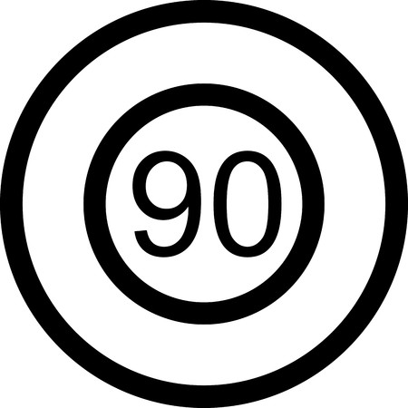Vector Speed limit 90 Iconのイラスト素材