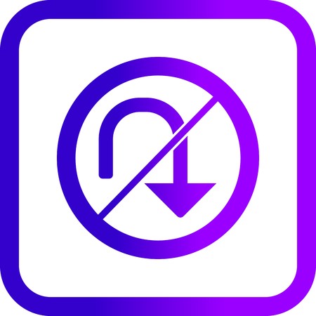 Vector No U-turn Iconのイラスト素材