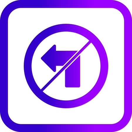 Vector No left turn Iconのイラスト素材