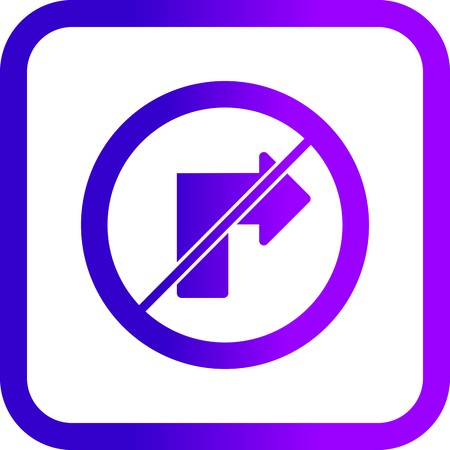 Vector No right turn Iconのイラスト素材