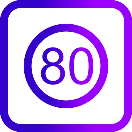 Vector Speed limit 80 Iconのイラスト素材