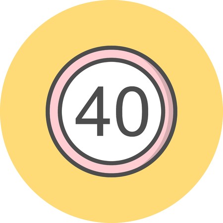 Vector Speed limit 40 Iconのイラスト素材