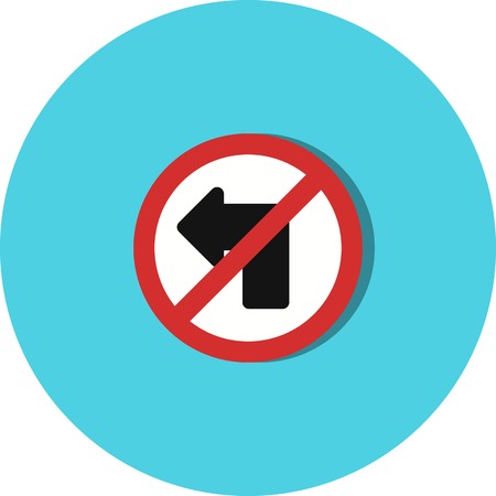 Vector No left turn Iconのイラスト素材