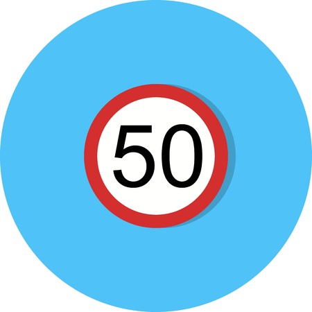 Vector Speed limit 50 Iconのイラスト素材