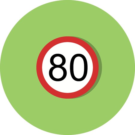 Vector Speed limit 80 Iconのイラスト素材