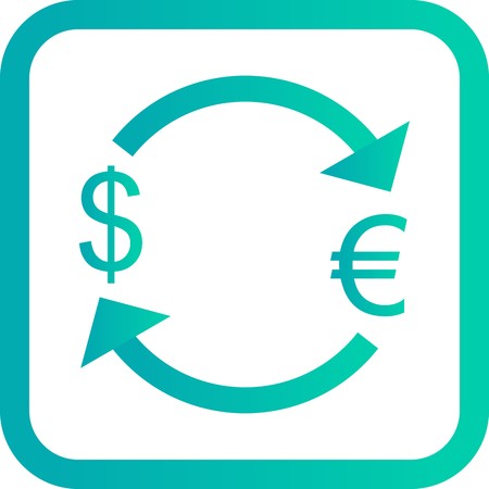Vector Exchange Euro With Dollar Iconのイラスト素材