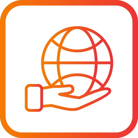 Vector Earth on hand Iconのイラスト素材