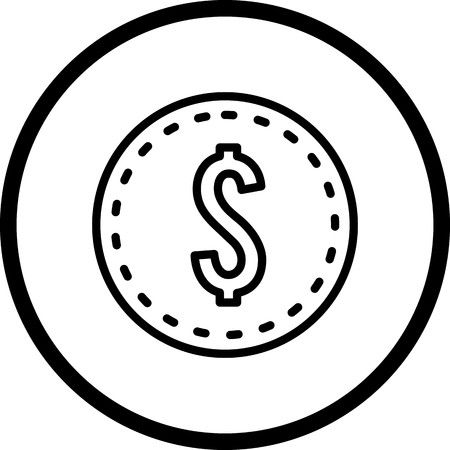 Vector Dollars Coin Iconのイラスト素材