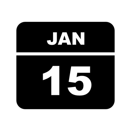 January 15th Date on a Single Day Calendarのイラスト素材