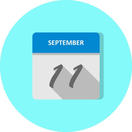 September 11th Date on a Single Day Calendarのイラスト素材
