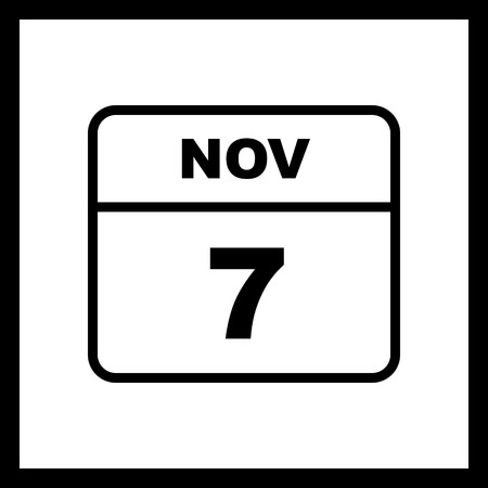 November 7th Date on a Single Day Calendarのイラスト素材