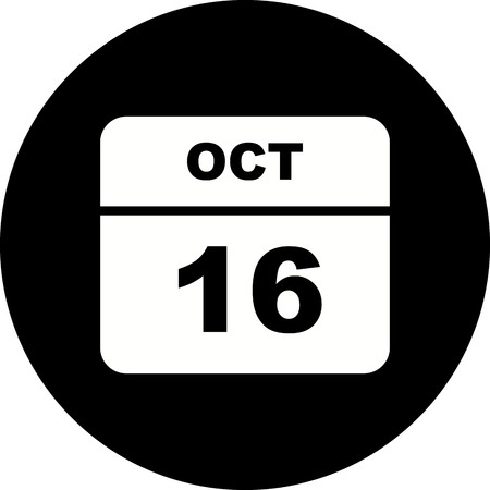 October 16th Date on a Single Day Calendarのイラスト素材