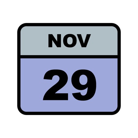 November 29th Date on a Single Day Calendarのイラスト素材
