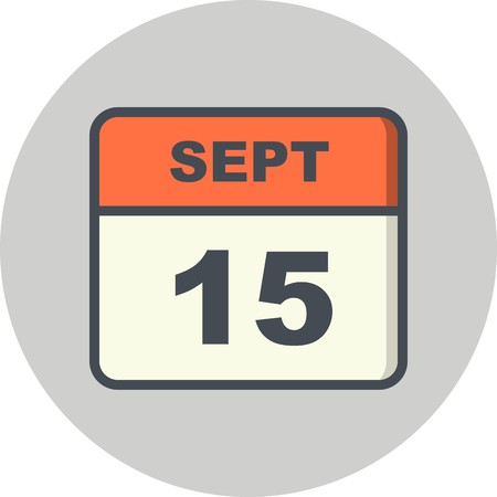 September 15th Date on a Single Day Calendarのイラスト素材