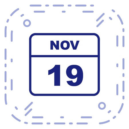 November 19th Date on a Single Day Calendarのイラスト素材