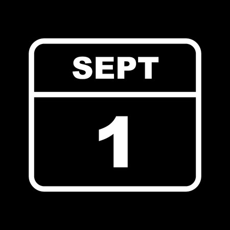 September 1st Date on a Single Day Calendarのイラスト素材