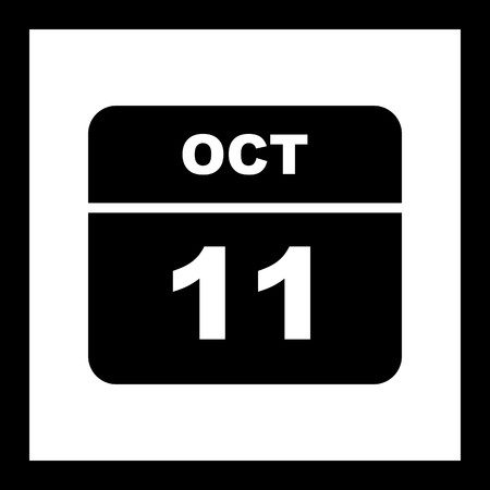 October 11th Date on a Single Day Calendarのイラスト素材