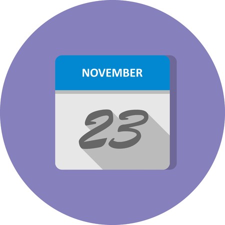 November 23rd Date on a Single Day Calendarのイラスト素材