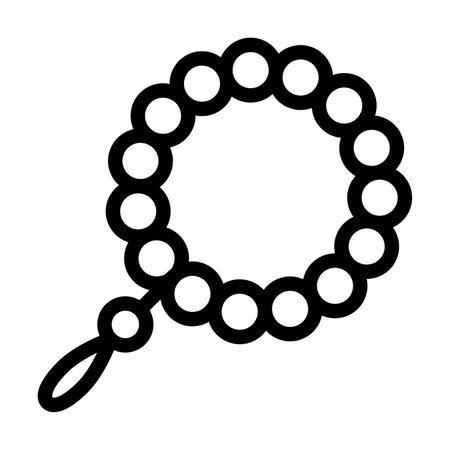 Prayer Beads Vector Line Icon Designのイラスト素材