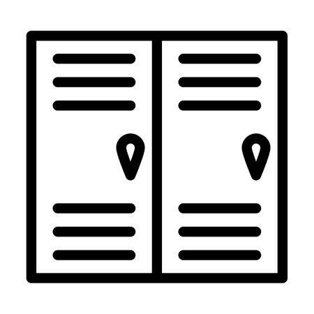 Lockers Vector Line Icon Designのイラスト素材