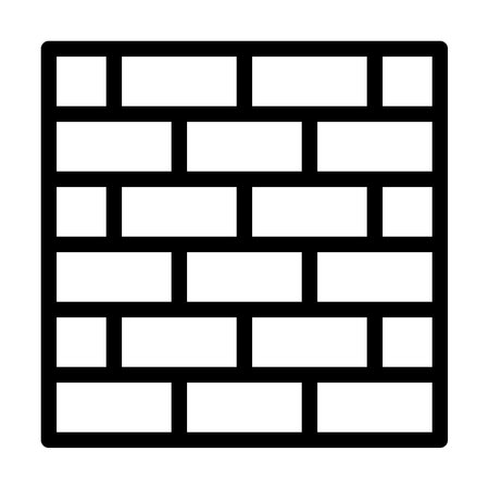 Brick Wall Vector Line Icon Designのイラスト素材