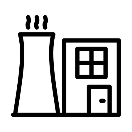 Power Station Vector Line Icon Designのイラスト素材