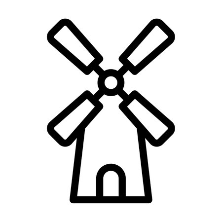Windmills Vector Line Icon Designのイラスト素材