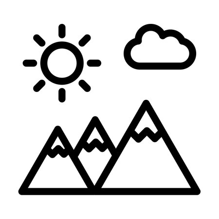 Mountains Vector Thick Line Icon For Personal And Commercial Use.のイラスト素材