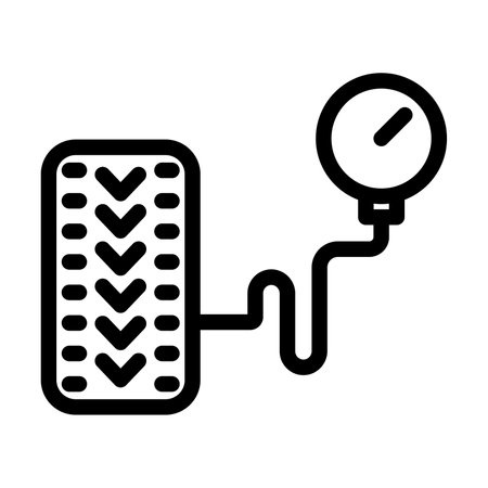Tire Pressure Vector Thick Line Icon For Personal And Commercial Use.のイラスト素材