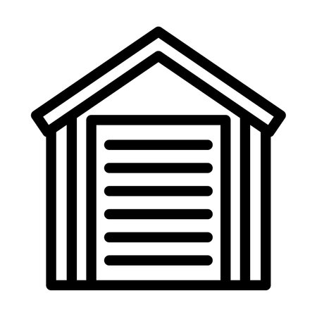 Garage Vector Thick Line Icon For Personal And Commercial Use.のイラスト素材