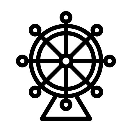 Ferris Wheel Vector Thick Line Icon For Personal And Commercial Use.の写真素材