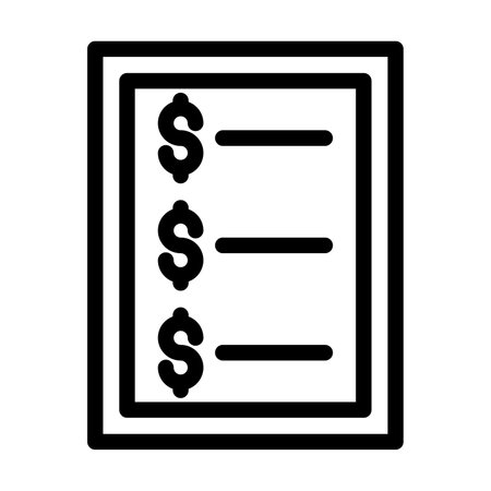 Price List Vector Thick Line Icon For Personal And Commercial Use.の写真素材