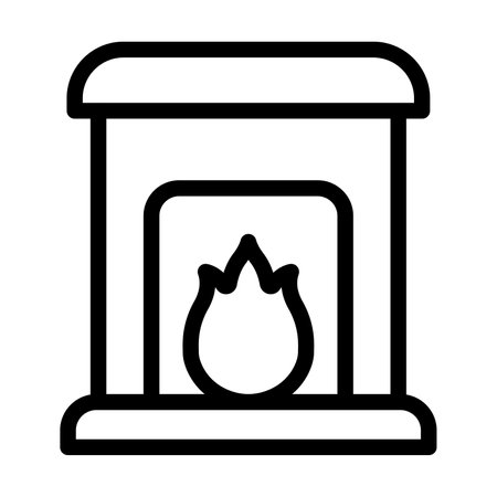 Fireplace Vector Thick Line Icon For Personal And Commercial Use.の写真素材