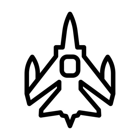 Fighter Vector Thick Line Icon For Personal And Commercial Use.の写真素材