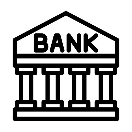 Bank Vector Thick Line Icon For Personal And Commercial Use.の写真素材