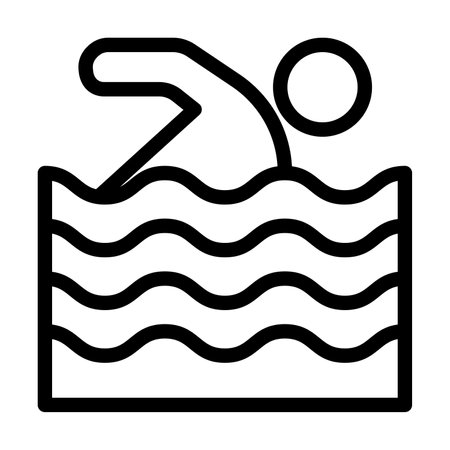 Swimming Vector Thick Line Icon For Personal And Commercial Use.の写真素材