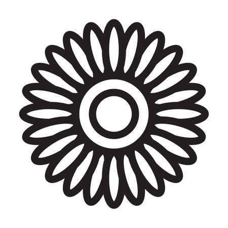 Sunflower Vector Thick Line Icon For Personal And Commercial Use.の写真素材