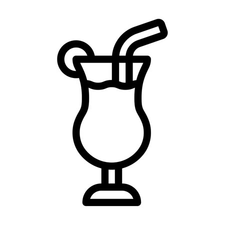 Tropical Drink Vector Thick Line Icon For Personal And Commercial Use.の写真素材