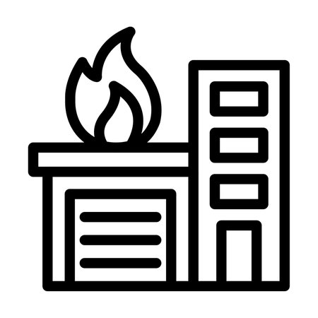 Fire Station Vector Thick Line Icon For Personal And Commercial Use.の写真素材